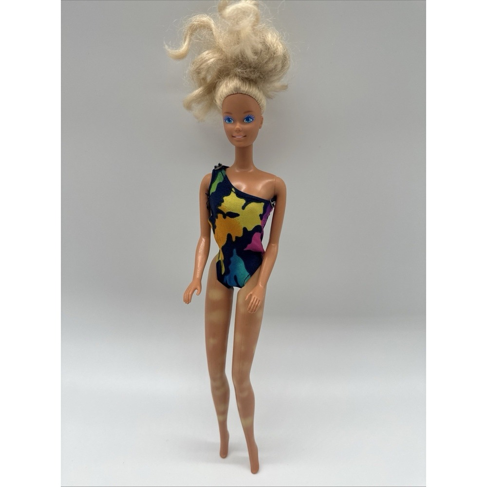 Vintage 1985 Tropical Barbie #1017 Doll Original One Shoulder Swimsuit Mattel